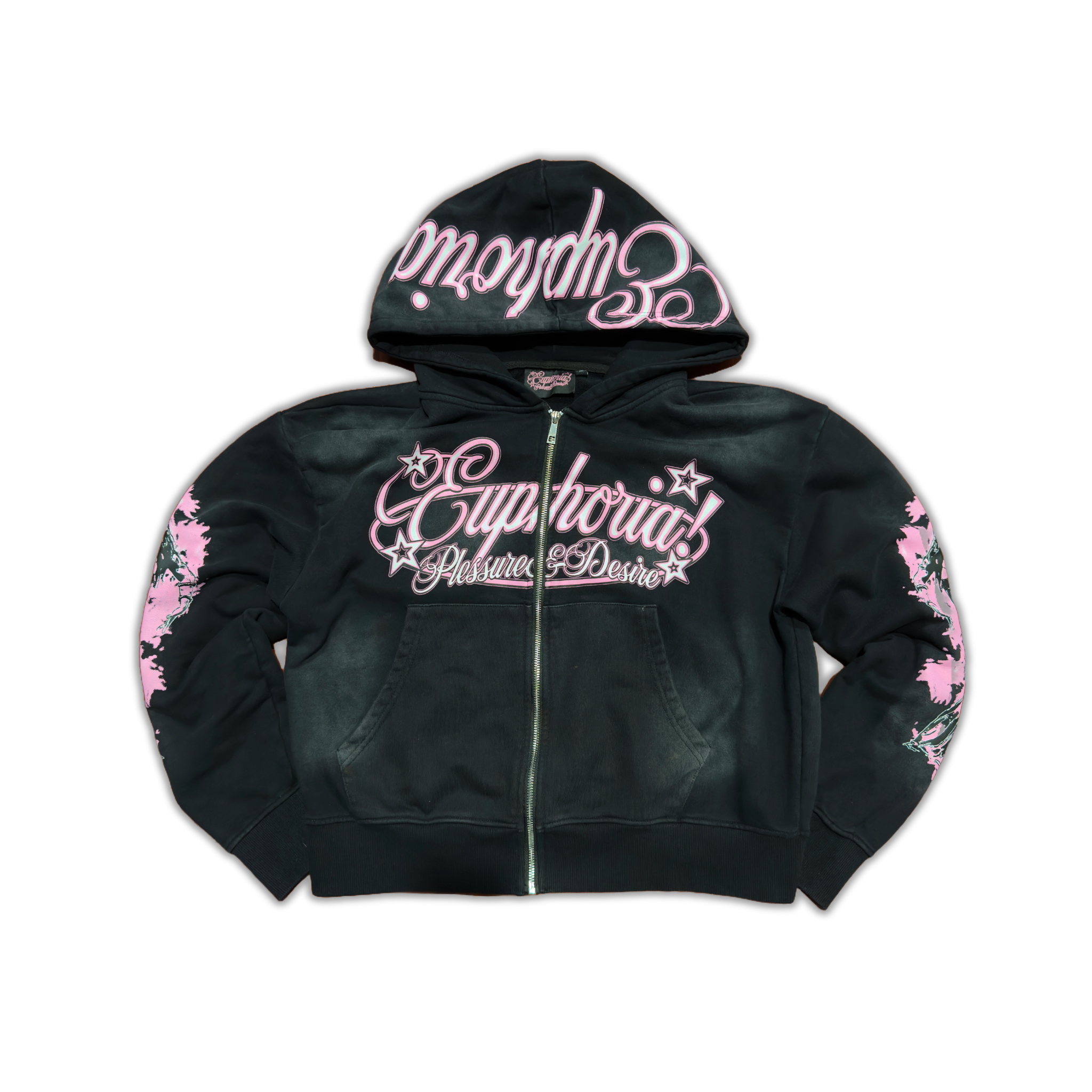 Pleasure & Desire” Zip Up - Black – Euphoria!