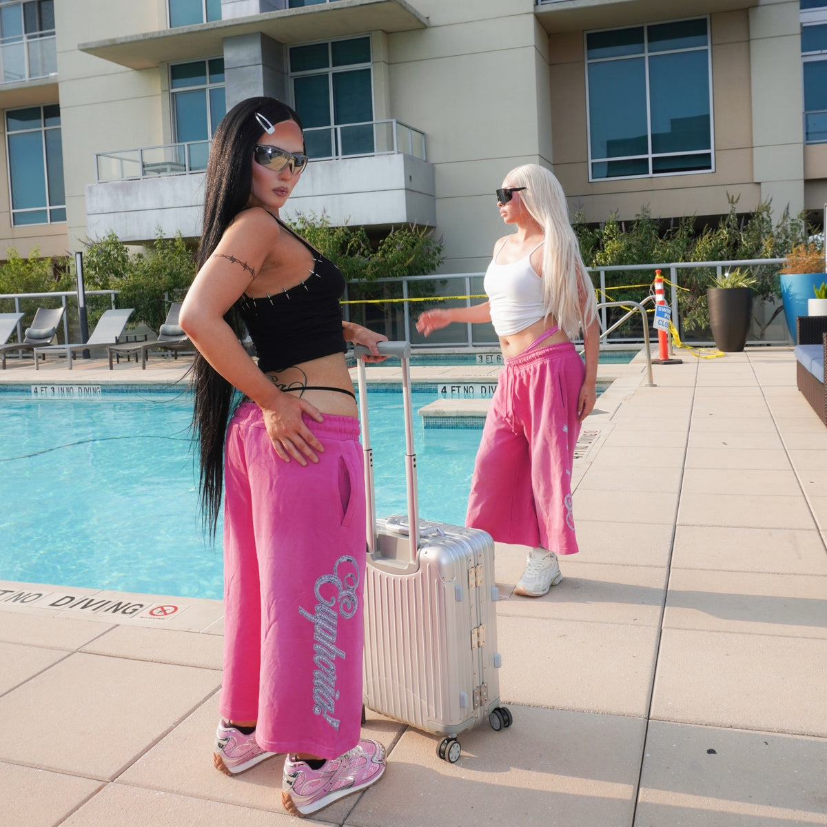 “Iced” Long Shorts - Pink