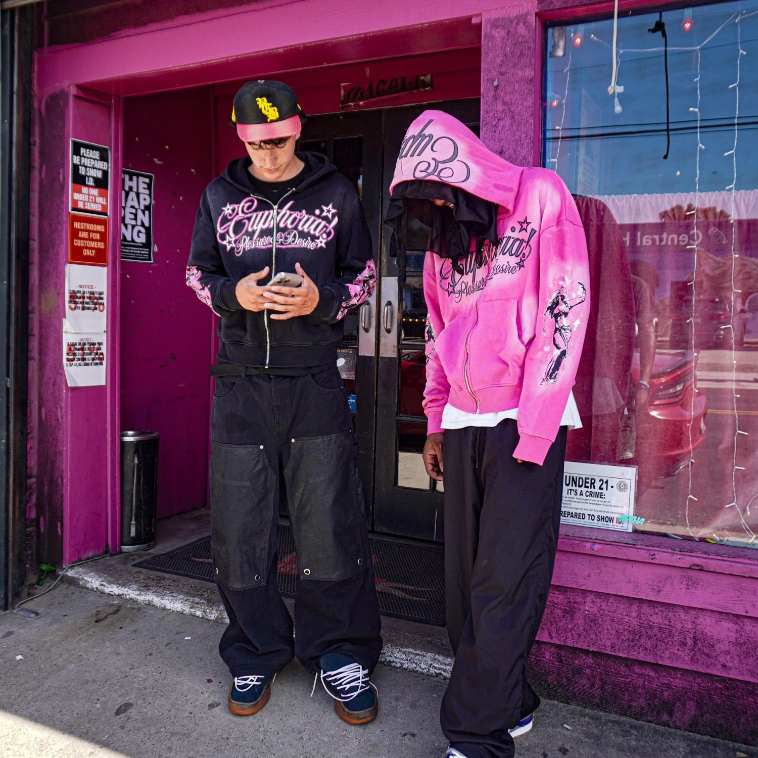 “Pleasure & Desire” Zip Up - Black