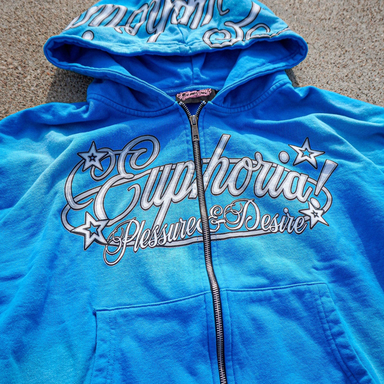 Pleasure & Desire” Zip Up - Blue – Euphoria!