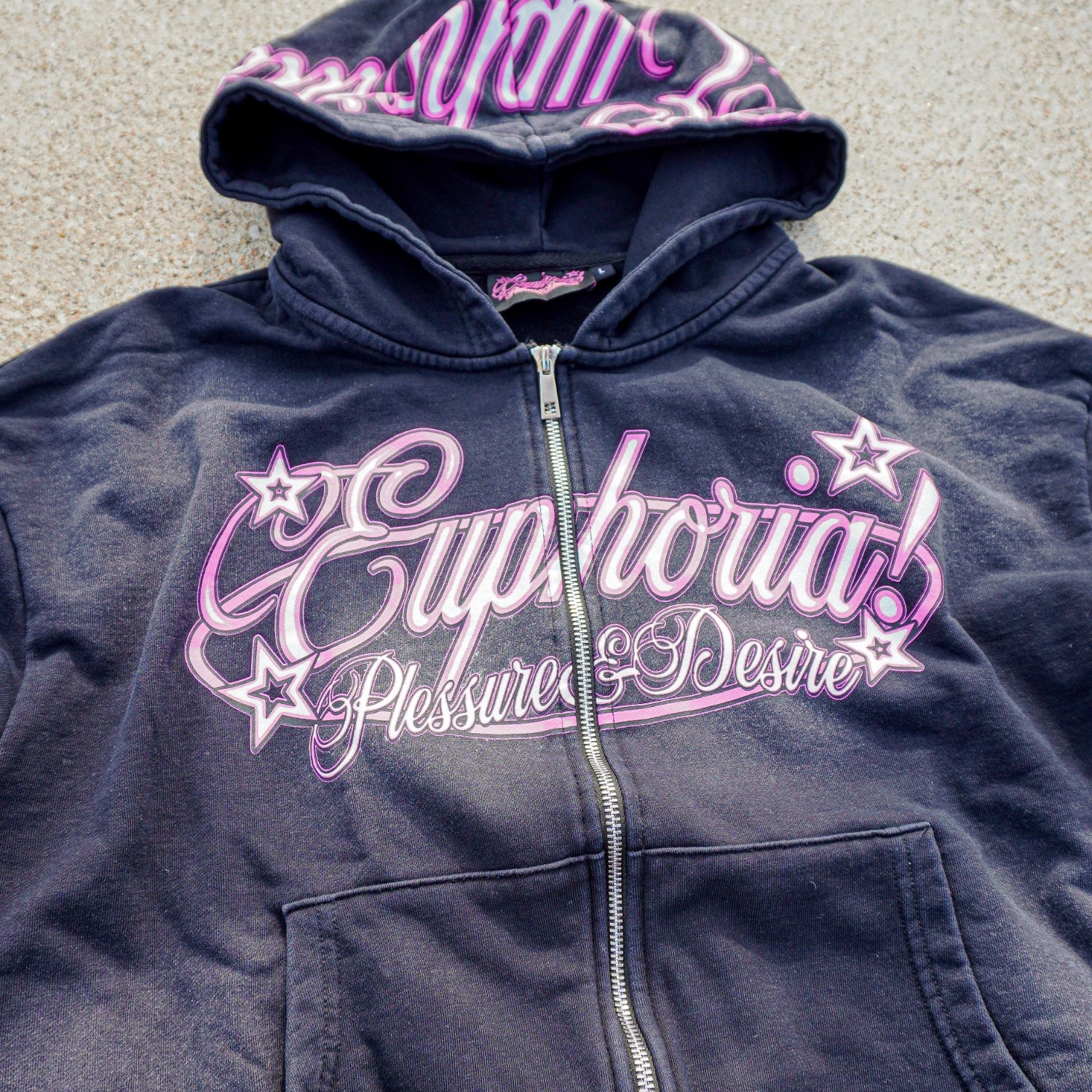 Pleasure & Desire” Zip Up - Black – Euphoria!
