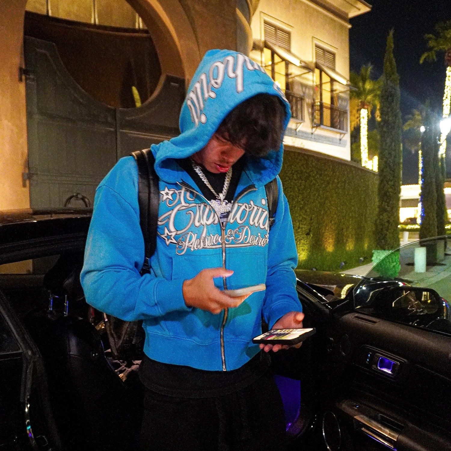 “Pleasure & Desire” Zip Up - Blue