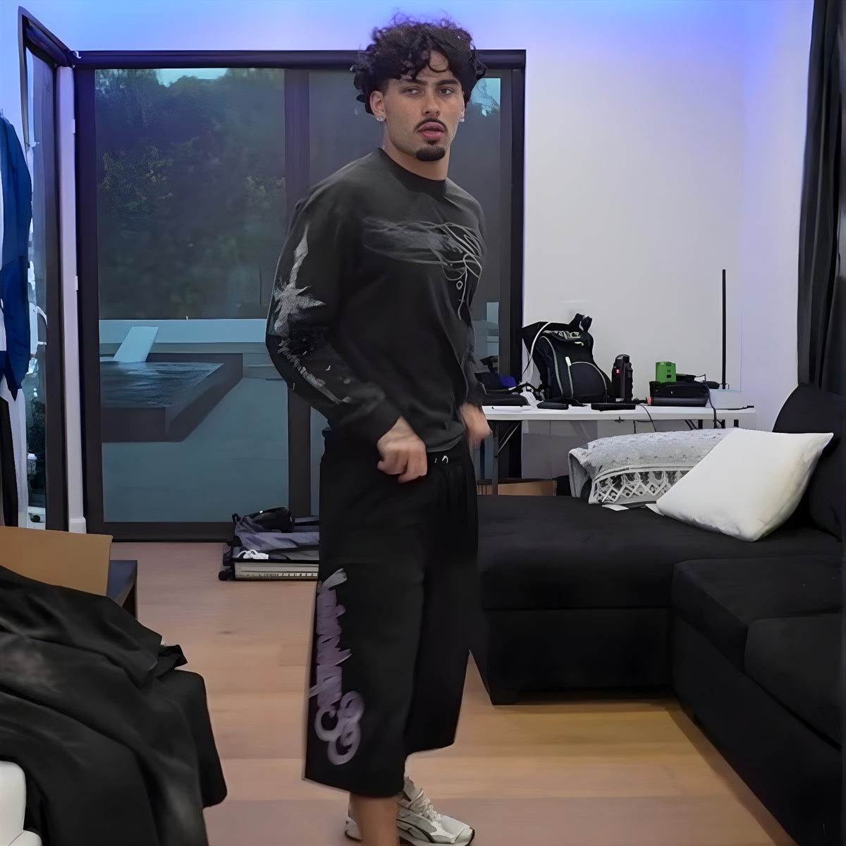 “Iced” Long Shorts - Black