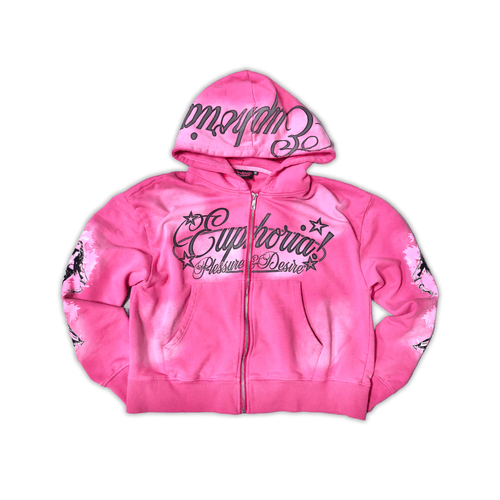 Pleasure & Desire” Zip Up - Pink – Euphoria!